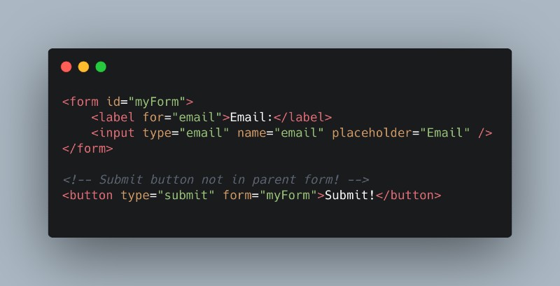 Yes, we can use a Submit Button Outside of a Form.